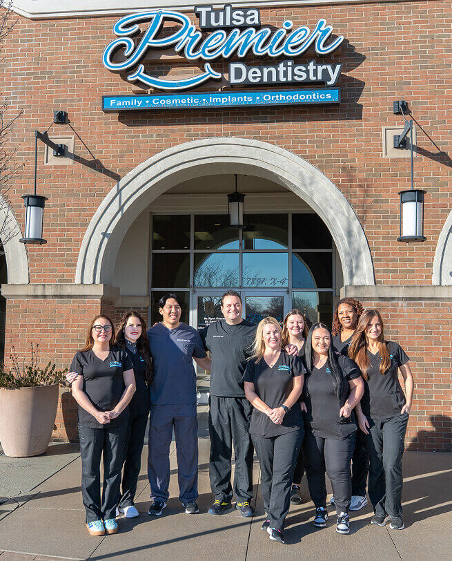 the Tulsa Premier Dentistry team outside of their office in Tulsa, OK